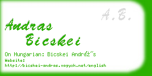 andras bicskei business card